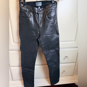 Agolde Black Leather Pants